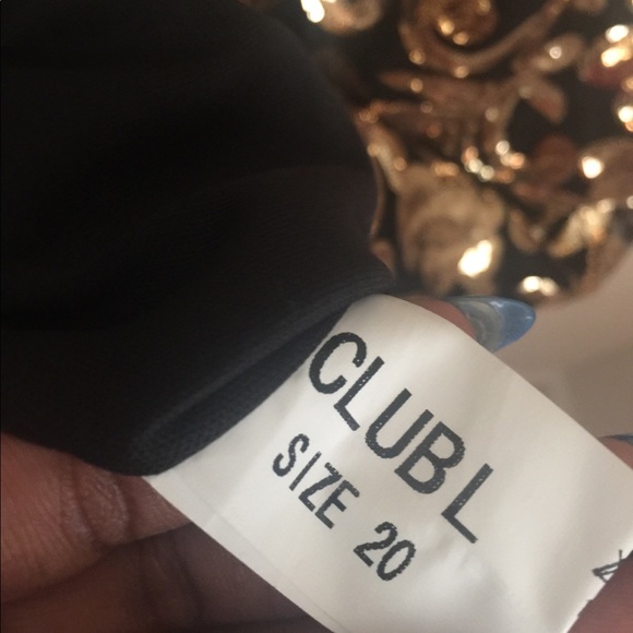 Black & Gold Sequin Club L Dress - Picture 5 of 5